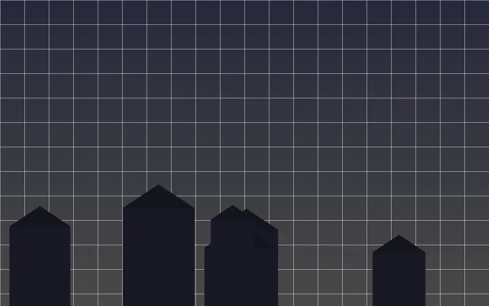 Visuel schématique de maisons et de plans, sans photo.